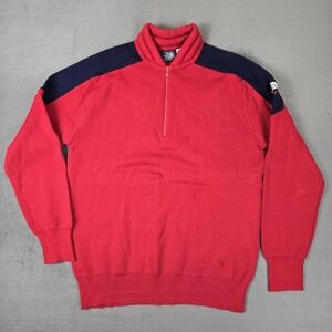The North Face EXTREME Red Black 1/4 Zip Pullover‎ Mens XL Sweater Skiing *READ*